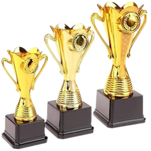 طقم كؤوس التتويج الثلاثي Classic Gold Trophy Set
